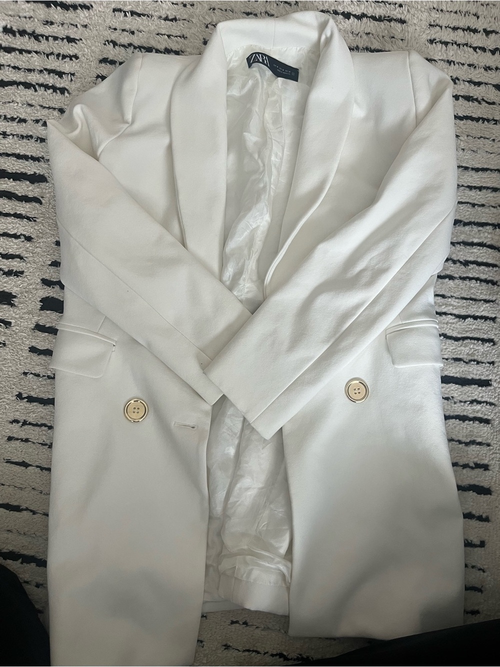 Zara Cream Tailored Blazer with Satin Lining